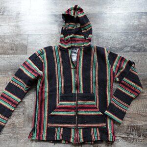 Original Senior Lopez Baja Hoodie men's small Jamaica colors stoner drug rug